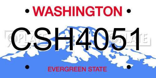 CSH4051 Washington License Plate
