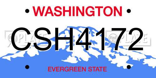 CSH4172 Washington License Plate