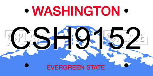 CSH9152 Washington License Plate