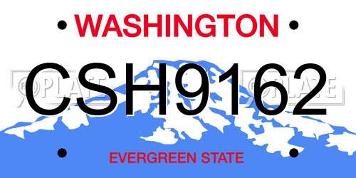 CSH9162 Washington License Plate