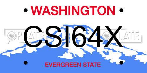 CSI64X Washington License Plate