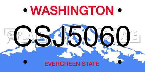CSJ5060 Washington License Plate