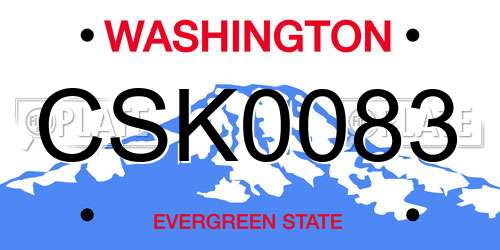 CSK0083 Washington License Plate