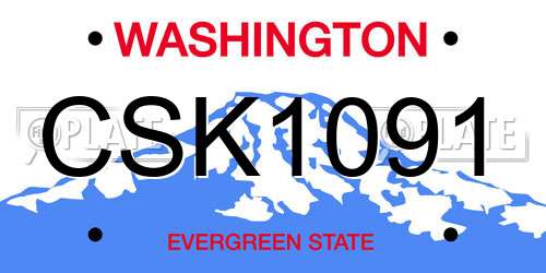 CSK1091 Washington License Plate