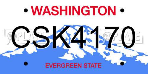 CSK4170 Washington License Plate