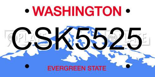 CSK5525 Washington License Plate