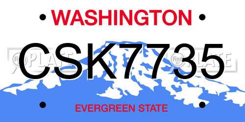 CSK7735 Washington License Plate
