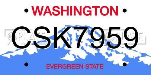 CSK7959 Washington License Plate