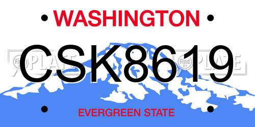 CSK8619 Washington License Plate