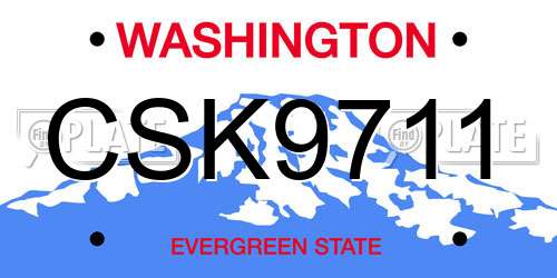 CSK9711 Washington License Plate