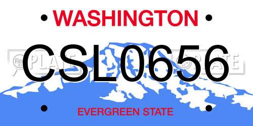 CSL0656 Washington License Plate