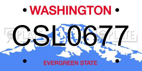 CSL0677 Washington License Plate
