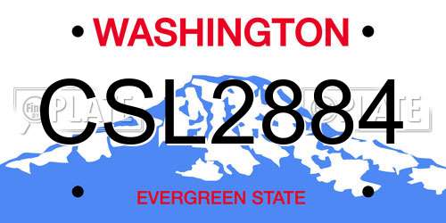 CSL2884 Washington License Plate
