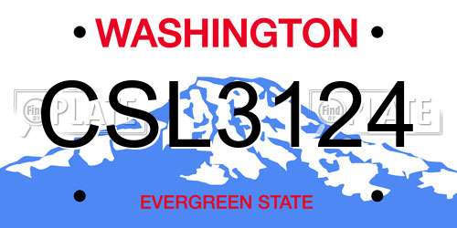 CSL3124 Washington License Plate
