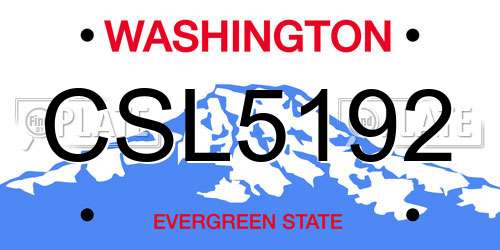 CSL5192 Washington License Plate
