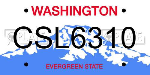CSL6310 Washington License Plate