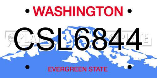 CSL6844 Washington License Plate