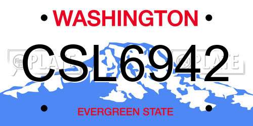 CSL6942 Washington License Plate