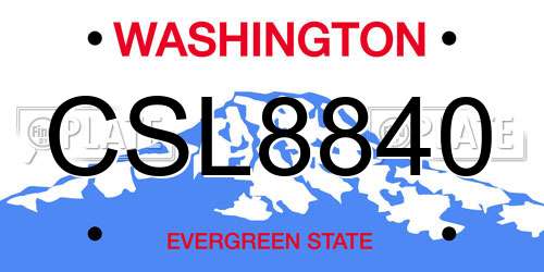 CSL8840 Washington License Plate