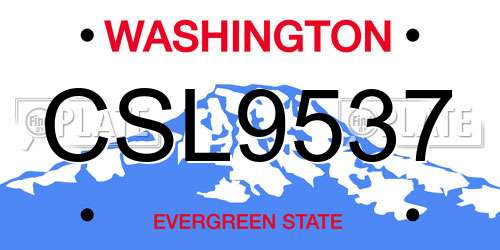 CSL9537 Washington License Plate