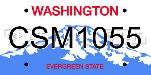 CSM1055 Washington License Plate