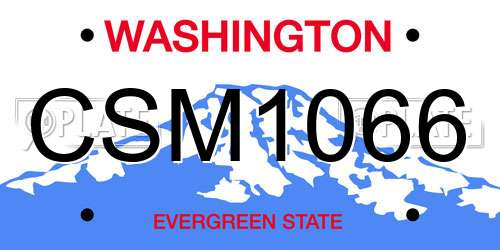 CSM1066 Washington License Plate
