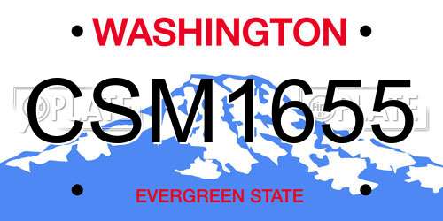 CSM1655 Washington License Plate
