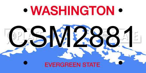 CSM2881 Washington License Plate