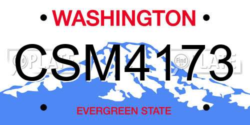 CSM4173 Washington License Plate