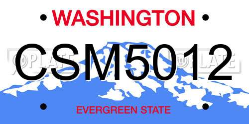 CSM5012 Washington License Plate