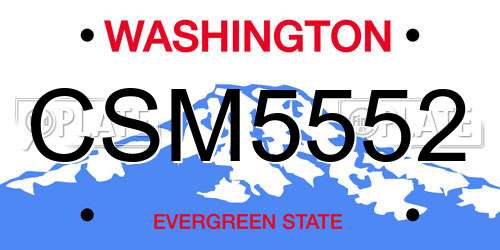 CSM5552 Washington License Plate