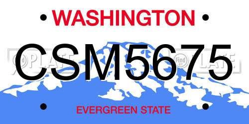 CSM5675 Washington License Plate