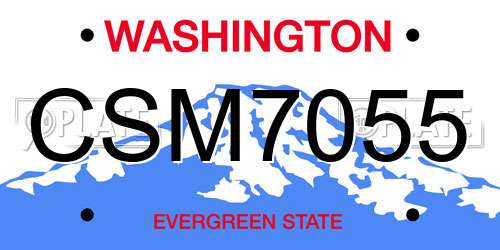 CSM7055 Washington License Plate