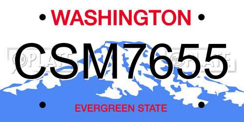 CSM7655 Washington License Plate