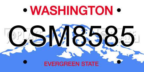 CSM8585 Washington License Plate