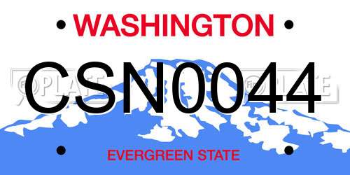CSN0044 Washington License Plate