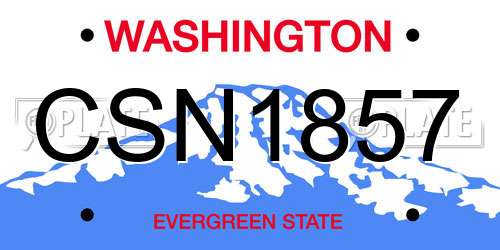 CSN1857 Washington License Plate