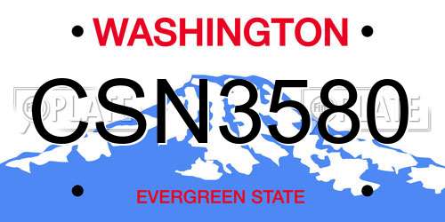 CSN3580 Washington License Plate