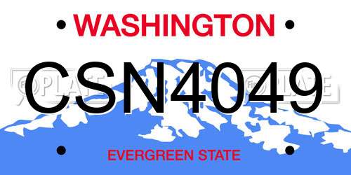 CSN4049 Washington License Plate