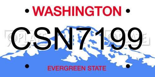 CSN7199 Washington License Plate