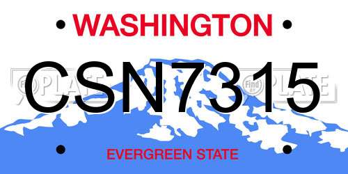 CSN7315 Washington License Plate