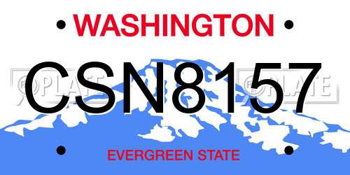 CSN8157 Washington License Plate