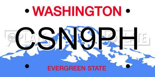 CSN9PH Washington License Plate