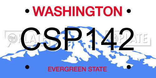 CSP142 Washington License Plate