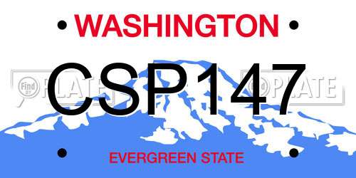 CSP147 Washington License Plate