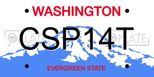 CSP14T Washington License Plate