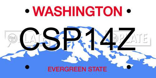 CSP14Z Washington License Plate