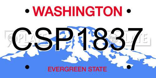 CSP1837 Washington License Plate