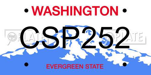 CSP252 Washington License Plate