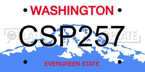CSP257 Washington License Plate